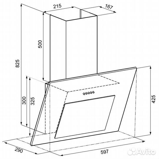 Вытяжка Krona freya 600 white PB