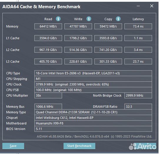 Универсальный комп. Xeon 2696 v3 (18 ядер)