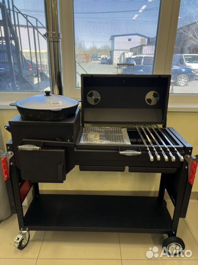 Мангал 4в1 печь, мангал, барбекю, коптильня