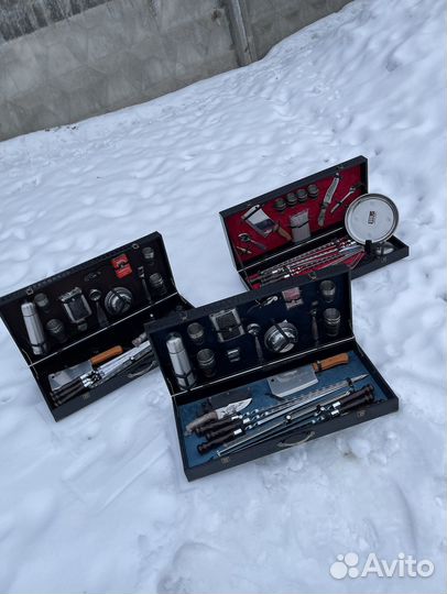 Брутальный набор шампуров к деревянном кейсе