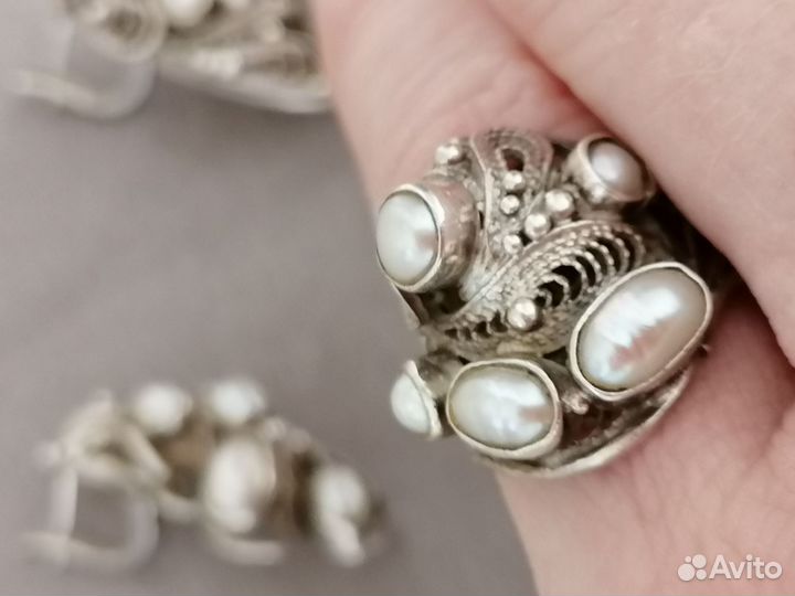 Комплект серьги, перстень