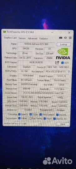 Видеокарта gtx 960 4gb