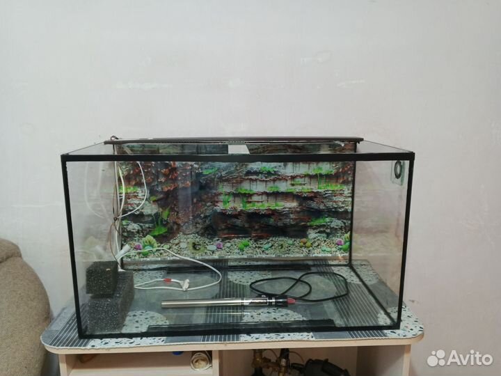 Аквариум, внешний фильт, песок аквариумный