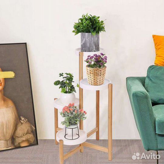 Подставка для цветов напольная деревянная