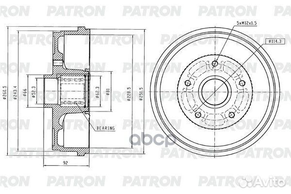 Барабан тормозной renault Duster 4x2 / Kaptur 1,6
