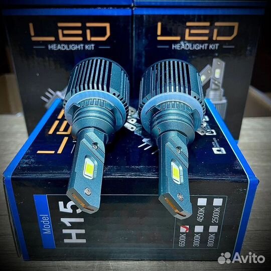 Светодиодные LED лампы H15 с дхо 100W