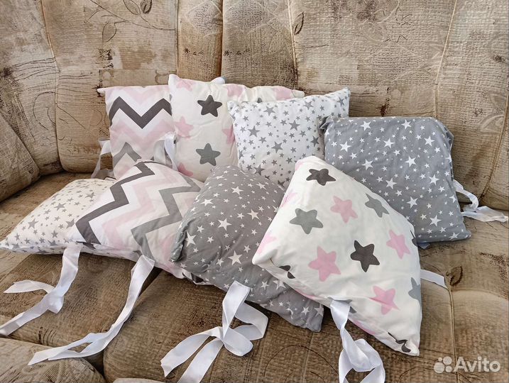 Бортики в детскую кроватку подушки для девочки