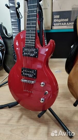 Электрогитара, красная, Clevan CP-10-RD-gloss