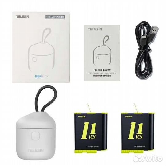 Зарядное устройство + 2 аккумулятора gopro 11