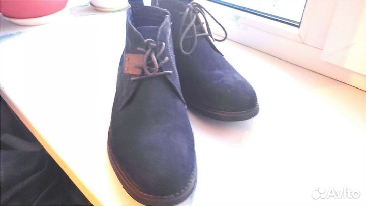 Ботинки замшевые чернильного цвета
