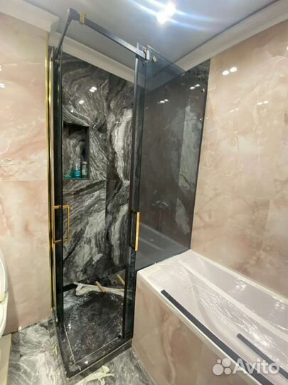 Душевая перегородка из стекла раздвижная