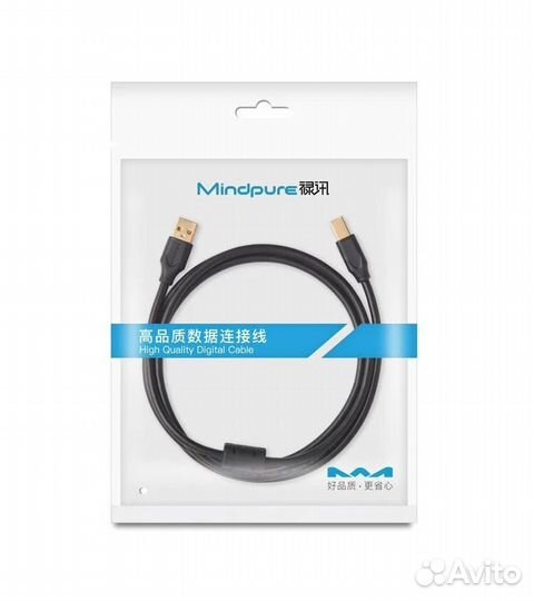 USB Кабель 2.0 A/M - B/M Golden Mindpure 5м