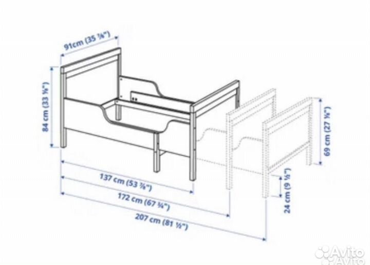 IKEA детская раздвижная кровать Сундвик