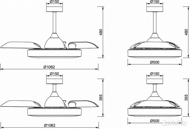 Светильник с вентилятором Mantra (люстры-вентиляторы) Coin 8217