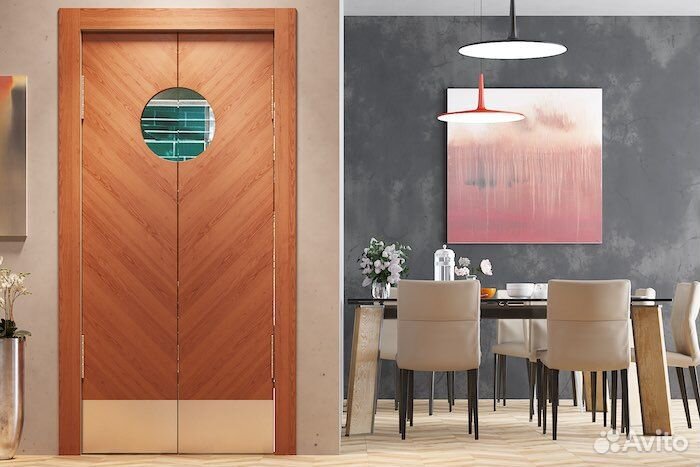 Двустворчатая Дверь маятниковая для ресторана