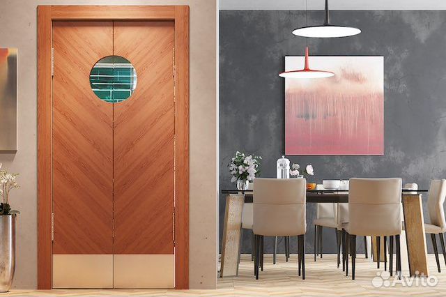 Двустворчатая Дверь маятниковая для ресторана