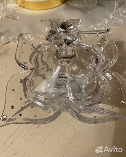 Конфетница Италия стразы Сваровски 15см h