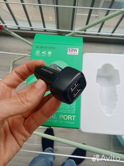 Быстрая зарядка в прикуриватель PD12W азу на 2 USB