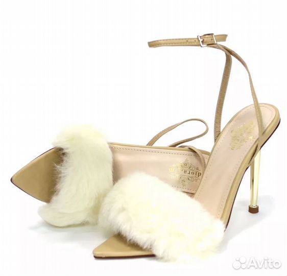 Будуарные туфли с мехом