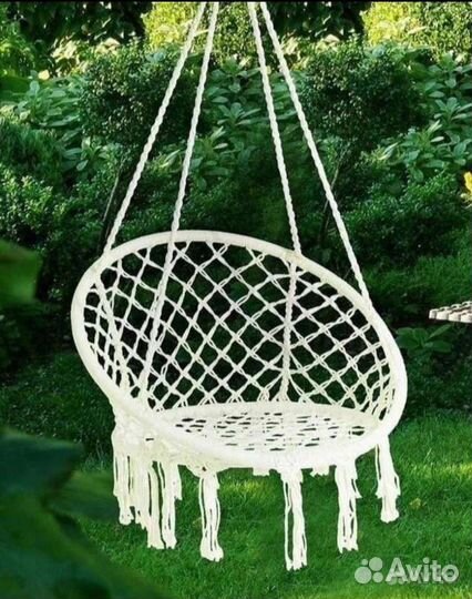 Гамак-кресло подвесное плетёное качели 60х80 см