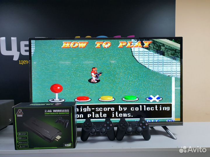 Game Stick 4K hdmi + 2 беспроводных геймпада