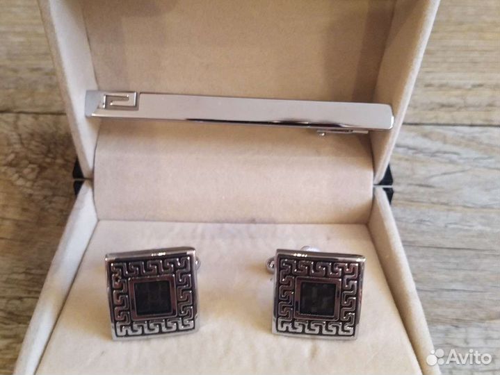 Запонки мужские и зажим для галстука