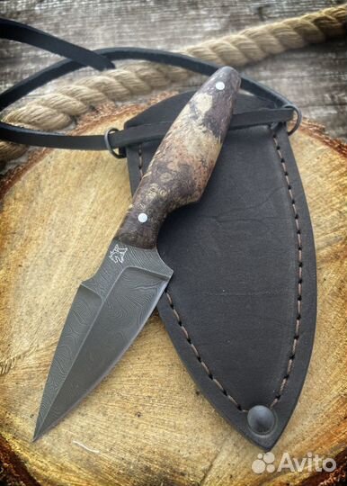 Миниатюрный нож для из стали дамаск