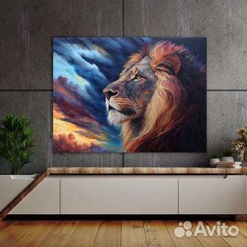 Картина маслом на холсте Лев Царь зверей