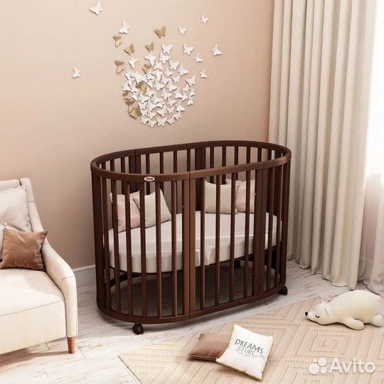 Детская кровать трансформер круглая