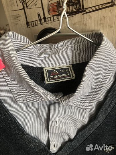 Рубашка трикотажная, обманка, кардиган, жилетка