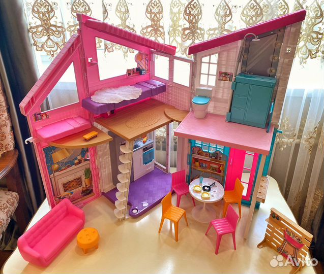 Кукольный домик для барби с мебелью Malibu