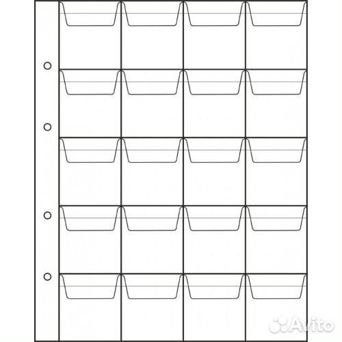 Листы для монет и бон формата Optima