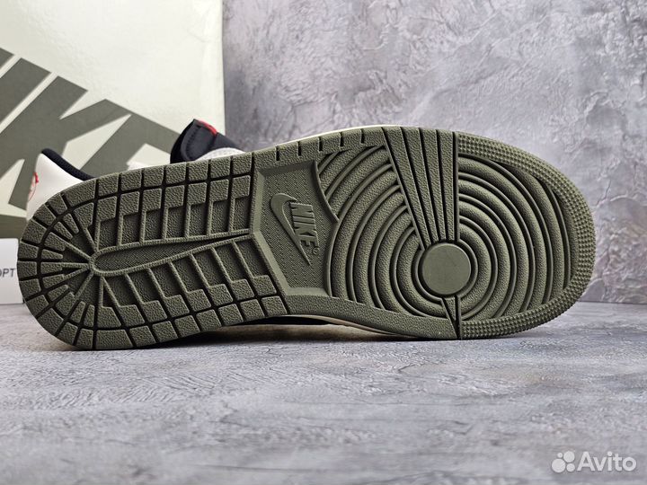 Кроссовки Travis Scott x Air Jordan 1 low olive