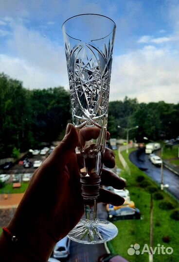 Фужеры хрустальные свадебные. Винтаж