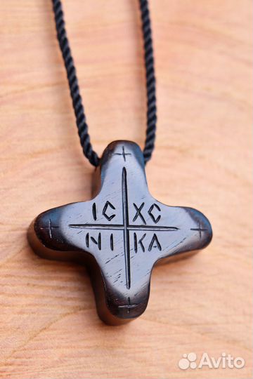 Крест нательный из древесины Эбен