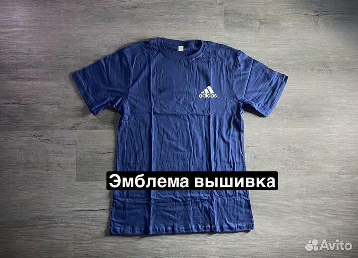 Футболка Adidas мужская синяя новая