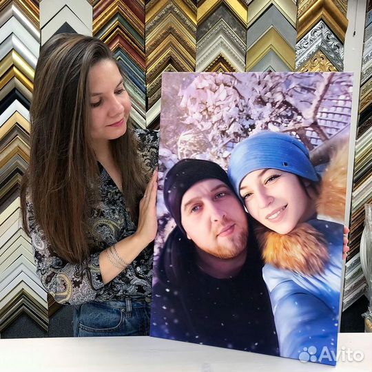 Портрет по фото на холсте