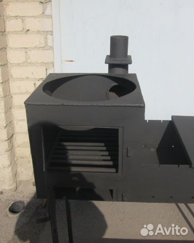 Мангал с печью под казан