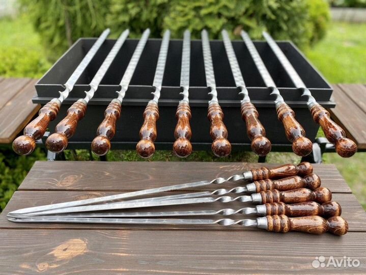 Шампура с деревянными ручками