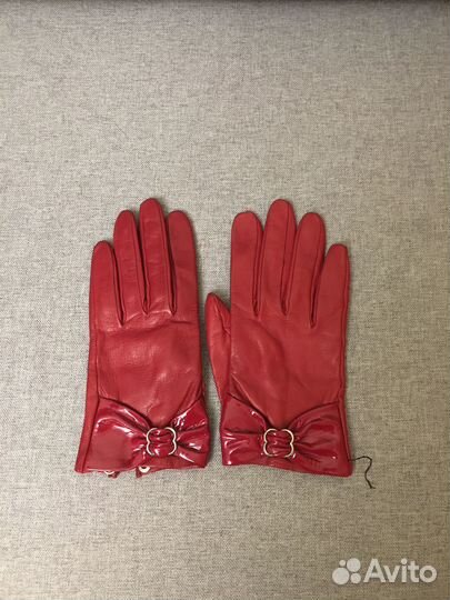 Кожаные женские перчатки, новые, стильные