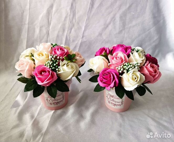 Букеты из мыльных роз