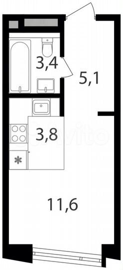 Квартира-студия, 23,9 м², 14/25 эт.