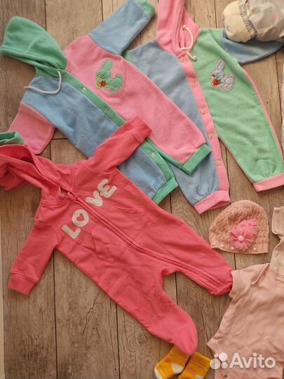 Детские вещи для девочки 62 68 с комбинезоном