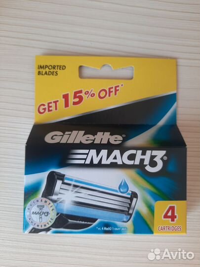 Gillette mach 3, упаковка 4шт. Оригинал