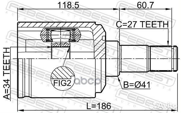 ШРУС ssangyong korando -13 внутр.лев. 1411kormt