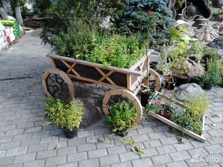 Садовый декор Мельница Телега