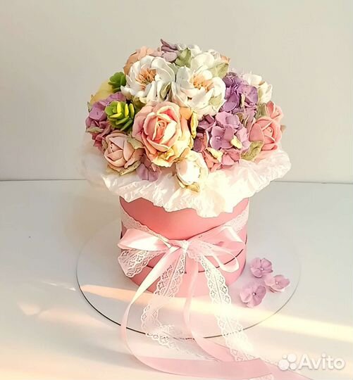Букет из зефира, коробка с зефирными цветами