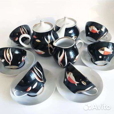 Винтажный сервиз Рыбки Аквариум Дулево