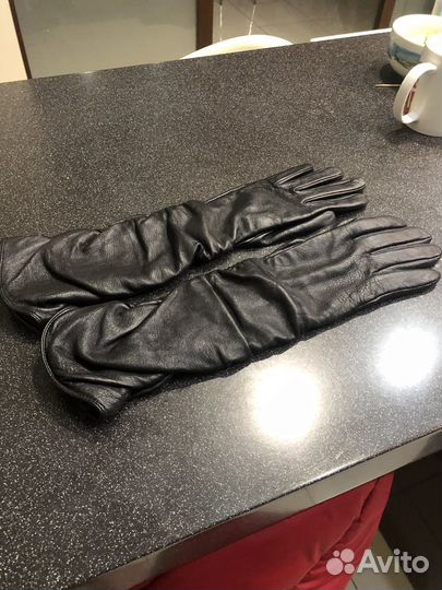 Перчатки женские кожаные теплые размер s