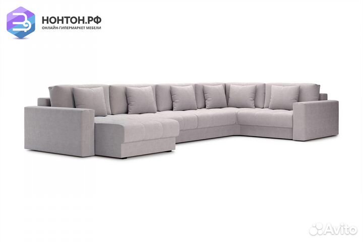 Диван п-образный тик-так Монарх бежевый